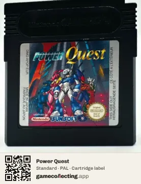 Power Quest Game Boy Color, PAL cartridge label