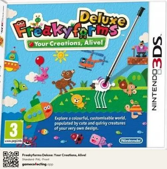 Freakyforms Deluxe: Your Creations, Alive! Nintendo 3DS, PAL box front
