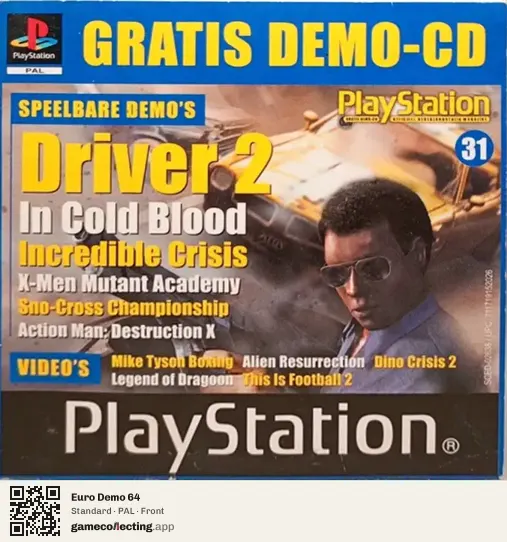 Euro Demo 64 PlayStation, PAL box front