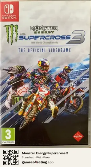 Monster Energy Supercross 3 Nintendo Switch, PAL box front