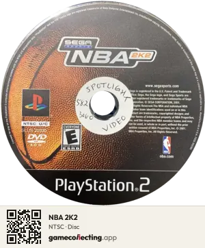 NBA 2K2 PlayStation 2, NTSC disc