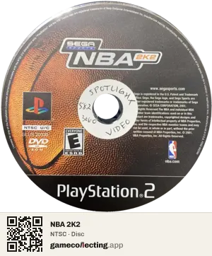 NBA 2K2 PlayStation 2, NTSC disc