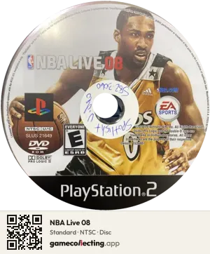 NBA Live 08 PlayStation 2, NTSC disc