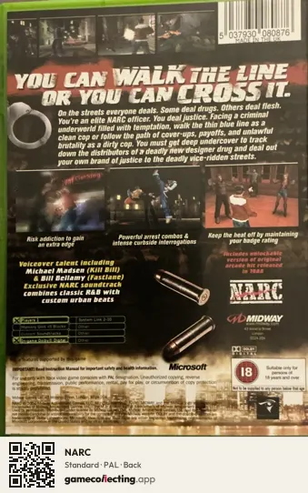 NARC Xbox, PAL box back