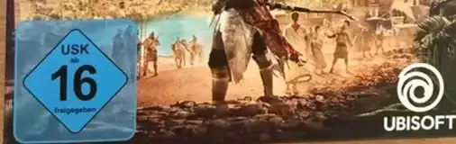 Assassin's Creed: Origins, the USK square on its front