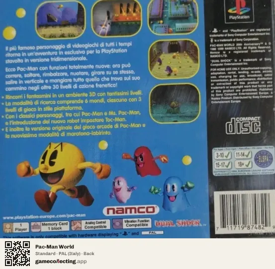 Pac-Man World PlayStation, Italy box back