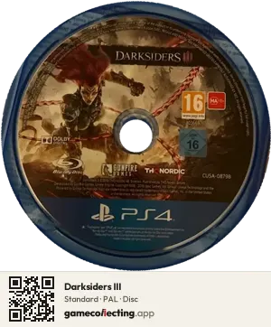 Darksiders III PlayStation 4, PAL disc