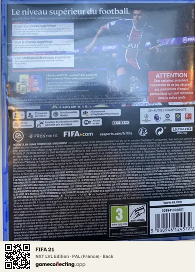 FIFA 21 PlayStation 5, France box back