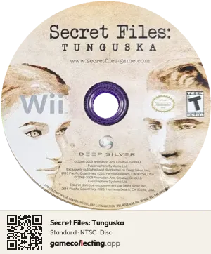 Secret Files: Tunguska Nintendo Wii, NTSC disc