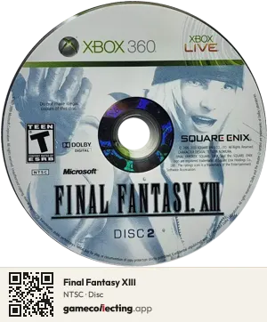 Final Fantasy XIII Xbox 360, NTSC disc