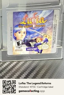 Lufia: The Legend Returns Game Boy Color, NTSC cartridge label