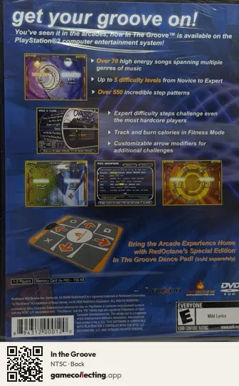 In the Groove PlayStation 2, NTSC box back