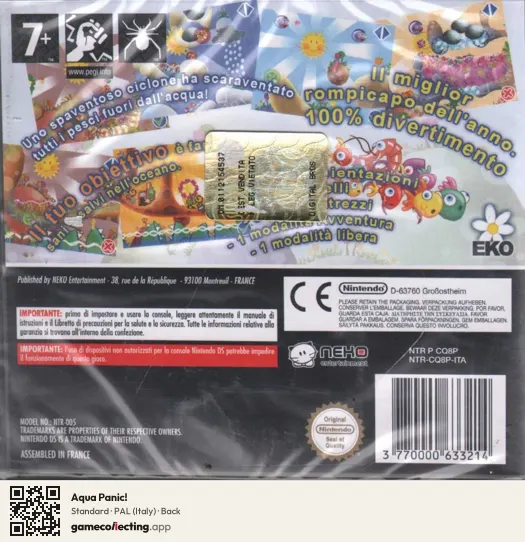 Aqua Panic! Nintendo DS, Italy box back