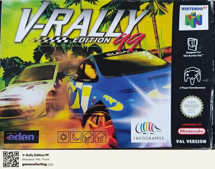 V-Rally Edition 99 Nintendo 64, PAL box front