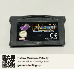 F-Zero: Maximum Velocity Game Boy Advance, PAL cartridge label