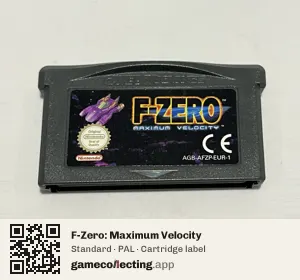 F-Zero: Maximum Velocity Game Boy Advance, PAL cartridge label