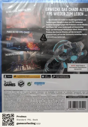 Prodeus PlayStation 5, PAL box back