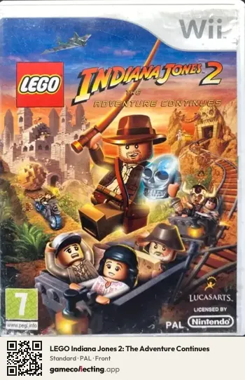 LEGO Indiana Jones 2: The Adventure Continues Nintendo Wii, PAL box front