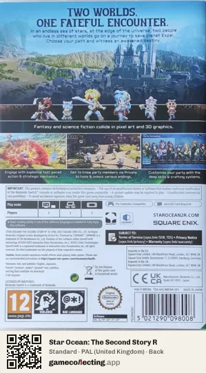 Star Ocean: The Second Story R Nintendo Switch, United Kingdom box back