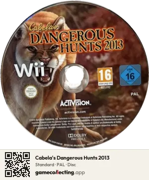 Cabela's Dangerous Hunts 2013 Nintendo Wii, PAL disc