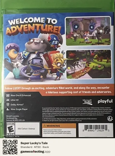 Super Lucky's Tale Xbox One, NTSC box back
