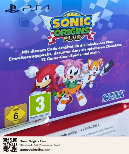 Sonic Origins Plus PlayStation 4, Germany box front