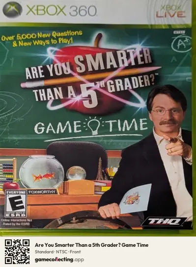 Are You Smarter Than a 5th Grader? Game Time Xbox 360, NTSC box front