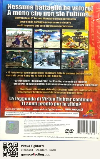 Virtua Fighter 4 PlayStation 2, Italy box back