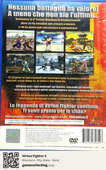 Virtua Fighter 4 PlayStation 2, Italy box back