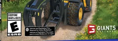 Farming Simulator 22, the ESRB box on its front