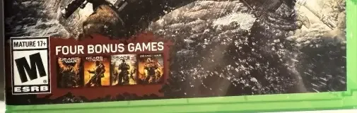 Gears of War 4, the ESRB box on its front