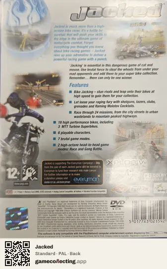 Jacked PlayStation 2, PAL box back