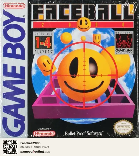 Faceball 2000 Game Boy, NTSC box front
