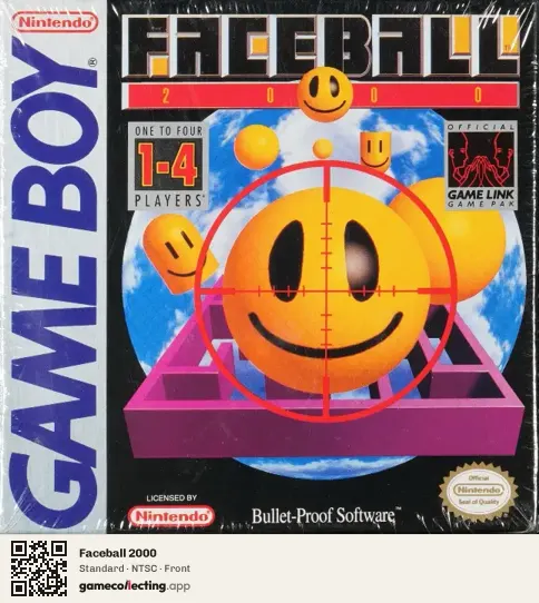 Faceball 2000 Game Boy, NTSC box front