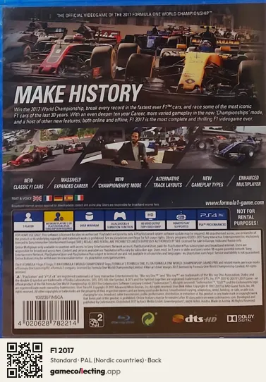 F1 2017 PlayStation 4, Nordic countries box back