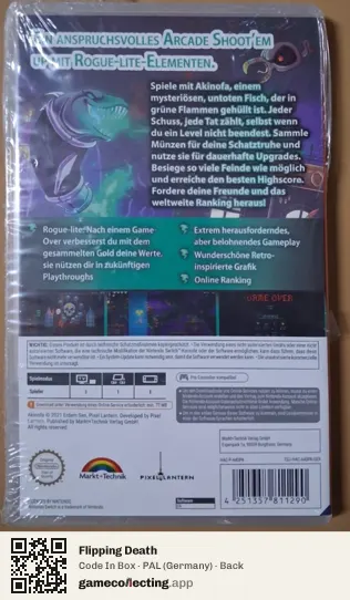 Flipping Death Nintendo Switch, Germany box back