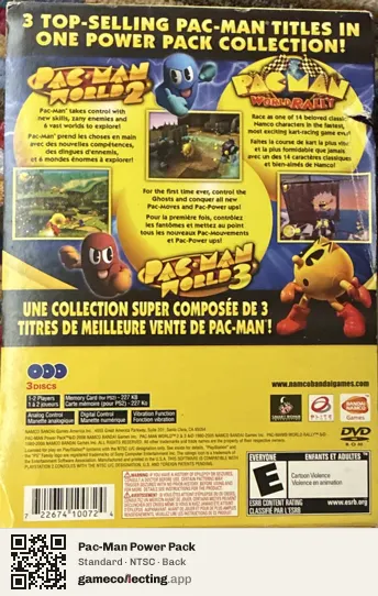 Pac-Man Power Pack PlayStation 2, NTSC box back