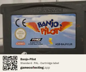 Banjo-Pilot Game Boy Advance, PAL cartridge label