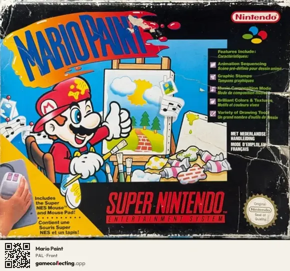 Mario Paint Super Nintendo Entertainment System, PAL box front