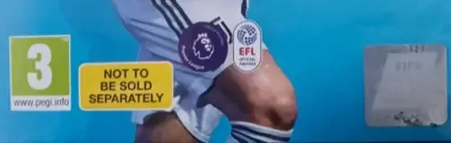 FIFA 20, the PEGI square on its front