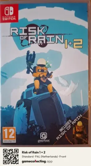 Risk of Rain 1 + 2 Nintendo Switch, Netherlands box front