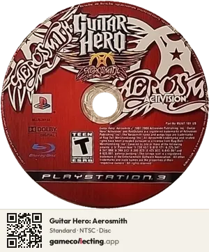 Guitar Hero: Aerosmith PlayStation 3, NTSC disc