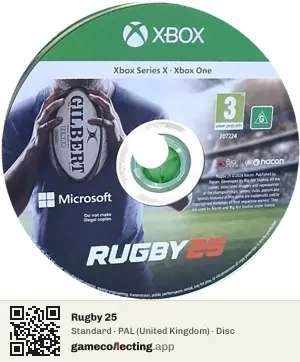 Rugby 25 Xbox Series X, PAL disc