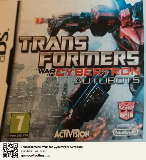 Transformers: War for Cybertron: Autobots Nintendo DS, PAL box front