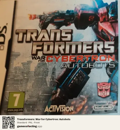 Transformers: War for Cybertron: Autobots Nintendo DS, PAL box front