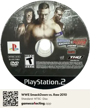 WWE SmackDown vs. Raw 2010 PlayStation 2, NTSC disc