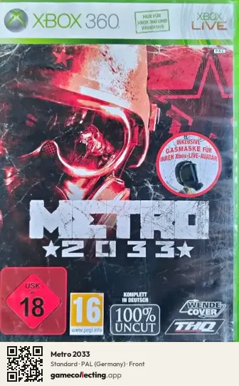 Metro 2033 Xbox 360, Germany box front