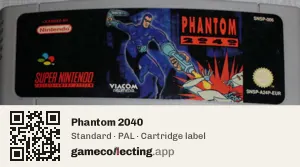 Phantom 2040 Super Nintendo Entertainment System, PAL cartridge label