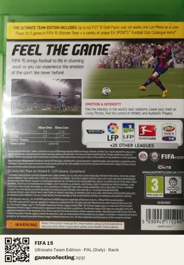 FIFA 15 Xbox One, Italy box back