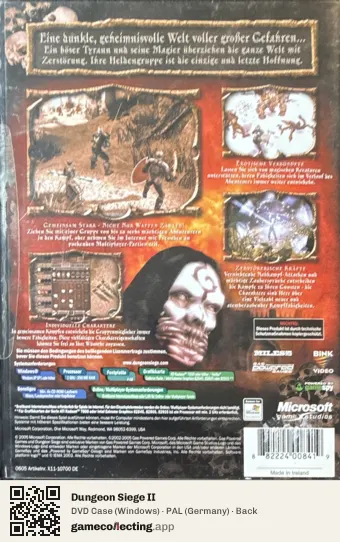 Dungeon Siege II Computer, Germany box back